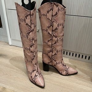 Schutz “sweet rose” snake boots